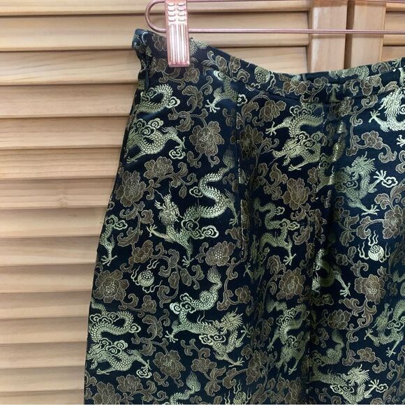 Vintage Black and Gold Dragon Skirt Small - Picture 4 of 7